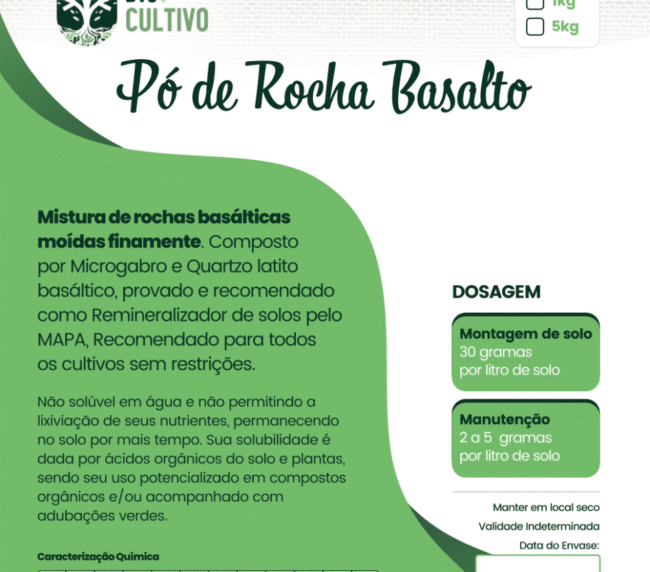 Pó de Rocha Basalto | Remineralizador Natural de Solo – BioCultivo