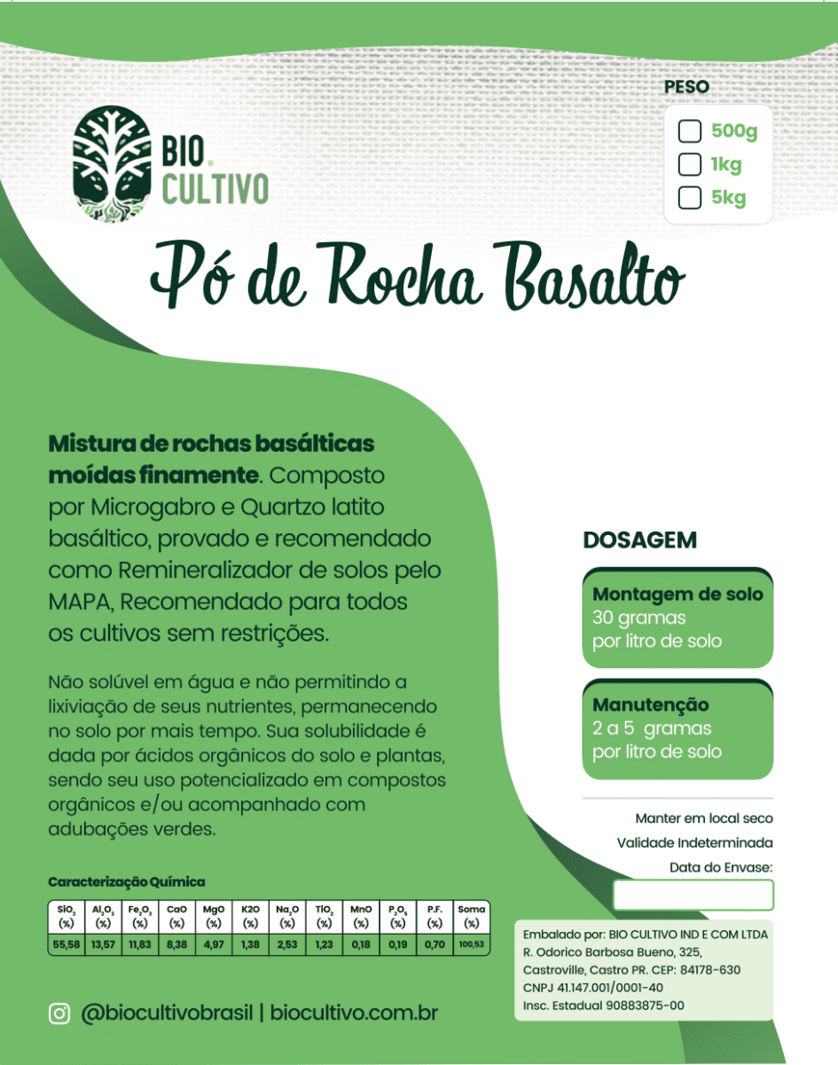 Pó de Rocha Basalto | Remineralizador Natural de Solo – BioCultivo